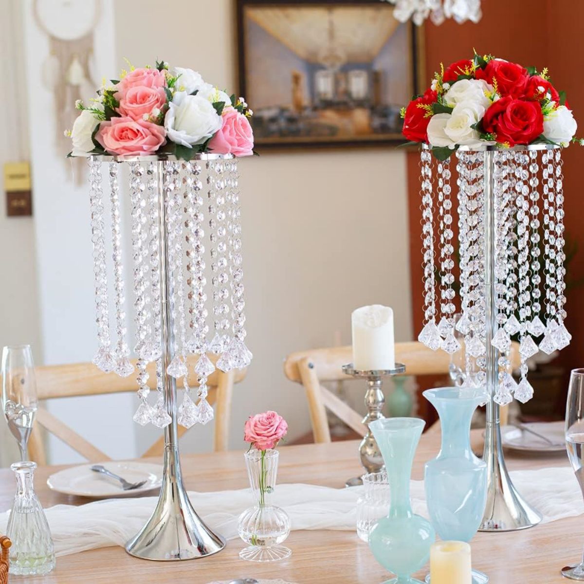 Luxury Candle Supplies Usa - 2/10 adet Lüks Kristal Çiçek Standı